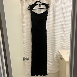 Vintage Fendi Elegant Black Evening Dress with stone detailing size 42